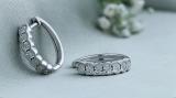 Round White Diamond Illusion Hoop Earrings for Women (0.09 ctw, Color I-J, Clarity I2-I3) in 925 Sterling Silver