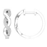 Round White Diamond Swirl Criss Cross Hinged Hoop Earrings for Women (0.17 Carat, Color I-J, Clarity I2-I3) in 925 Sterling Silver
