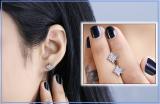 Round White Diamond Cluster Starburst Pushback Stud Earrings for Women (0.10 ctw, Color I-J, Clarity I2-I3) in 925 Sterling Silver