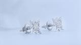 Round White Diamond Cluster Starburst Screwback Stud Earrings for Women (0.10 ctw, Color I-J, Clarity I2-I3) in 925 Sterling Silver