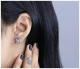Round White Diamond Illusion Set Filigree Groove Sides Pushback Cushion Stud Earrings (0.25 Ctw Color I-J Clarity I1-I2) for Women in 14K Rose Gold