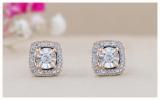 Round White Diamond Illusion Set Filigree Groove Sides Pushback Cushion Stud Earrings (0.25 Ctw Color I-J Clarity I1-I2) for Women in 14K Rose Gold