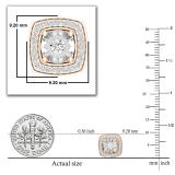 Round White Diamond Illusion Set Filigree Groove Sides Pushback Cushion Stud Earrings (0.25 Ctw Color I-J Clarity I1-I2) for Women in 14K Rose Gold