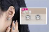 Round White Diamond Illusion Set Filigree Groove Sides Screwback Cushion Stud Earrings (0.25 Ctw Color I-J Clarity I1-I2) for Women in 14K Yellow Gold