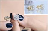 Round White Diamond Illusion Set Filigree Groove Sides Screwback Cushion Stud Earrings (0.25 Ctw Color I-J Clarity I1-I2) for Women in 14K Yellow Gold