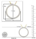 Round White Diamond Open Eternity Circle of Life Circle Pendant for Her (1.75 ctw, Color I-J, Clarity I1-I2) in 14K Yellow Gold