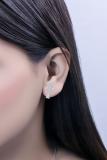 Round White Diamond Ankh Cross Pushback Stud Earrings for Women (0.25 ctw, Color I-J, Clarity I2-I3) in 925 Sterling silver