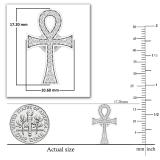 Round White Diamond Ankh Cross Pushback Stud Earrings for Women (0.25 ctw, Color I-J, Clarity I2-I3) in 925 Sterling silver