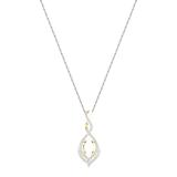 Round White Diamond Twist Infinity 10X8mm Oval Semi Mount Pendant for Women (0.47 ctw, Color I-J, Clarity I1-I2) in 14K Yellow Gold