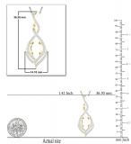 Round White Diamond Twist Infinity 10X8mm Oval Semi Mount Pendant for Women (0.47 ctw, Color I-J, Clarity I1-I2) in 14K Yellow Gold