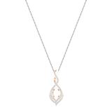 Round White Diamond Twist Infinity 10X8mm Oval Semi Mount Pendant for Women (0.47 ctw, Color I-J, Clarity I1-I2) in 18K Rose Gold