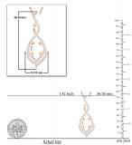 Round White Diamond Twist Infinity 10X8mm Oval Semi Mount Pendant for Women (0.47 ctw, Color I-J, Clarity I1-I2) in 18K Rose Gold
