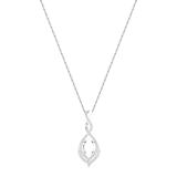 Round White Diamond Twist Infinity 10X8mm Oval Semi Mount Pendant for Women (0.47 ctw, Color I-J, Clarity I2-I3) in 925 Sterling Silver