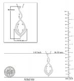 Round White Diamond Twist Infinity 10X8mm Oval Semi Mount Pendant for Women (0.47 ctw, Color I-J, Clarity I2-I3) in 925 Sterling Silver