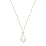 Round White Diamond Twist Infinity 10X8mm Oval Semi Mount Pendant for Her (0.47 ctw, Color I-J, Clarity I2-I3) in 10K Rose Gold