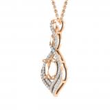 Round White Diamond Twist Infinity 10X8mm Oval Semi Mount Pendant for Her (0.47 ctw, Color I-J, Clarity I2-I3) in 10K Rose Gold