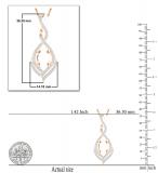 Round White Diamond Twist Infinity 10X8mm Oval Semi Mount Pendant for Her (0.47 ctw, Color I-J, Clarity I2-I3) in 10K Rose Gold