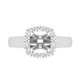 Round White Diamond Halo Semi Mount Engagement Ring for Women ( 0.28 ctw, Color I-J, Clarity I2-I3) in 925 Sterling Silver