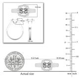 Round White Diamond Halo Semi Mount Engagement Ring for Women ( 0.28 ctw, Color I-J, Clarity I2-I3) in 925 Sterling Silver
