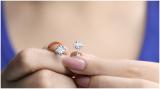 Round White Diamond Illusion Pushback Stud Earrings for Women (0.17 ctw, Color I-J, Clarity I2-I3) in 925 Sterling Silver