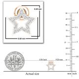 Round White Diamond Moon & Star Pushback Stud Earrings for Women (0.14 ctw Color I-J Clarity I2-I3) in 10K Rose Gold