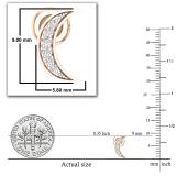 Round White Diamond Moon & Star Pushback Stud Earrings for Women (0.14 ctw Color I-J Clarity I2-I3) in 10K Rose Gold