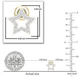 Round White Diamond Moon & Star Screwback Stud Earrings for Women (0.14 ctw Color I-J Clarity I2-I3) in 10K Yellow Gold