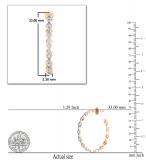 Round White Diamond Kite Shaped Milgrain Edge Push Back Hoop Earrings for Women (0.51 ctw Color I-J Clarity I1-I2) in 14K Rose Gold
