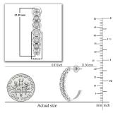 0.23 Carat (ctw) Round White Diamond 9 Stone Illusion Set J Shape Screwback Hoop Earrings for Women in 925 Sterling Silver