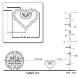 Round White Diamond Outlined Hollow Heart Pushback Stud Earrings for Women (0.33 ctw Color I-J Clarity I2-I3) in 10K White Gold