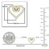 Round White Diamond Outlined Hollow Heart Screwback Stud Earrings for Women (0.33 ctw Color I-J Clarity I2-I3) in 10K Yellow Gold