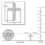 Double Row Round White Diamond Religious Cross Push Back Stud Earrings (0.19 Ctw Color I-J Clarity I2-I3) for Women in 10K Rose Gold
