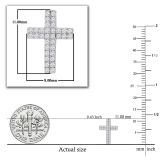 Double Row Round White Diamond Religious Cross Screw Back Stud Earrings (0.19 Ctw Color I-J Clarity I2-I3) for Women in 925 Sterling Silver