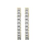 Round White Diamond Inside Out Hoop Earrings for Women (0.22 ctw Color I-J Clarity I2-I3) in 10K Yellow Gold