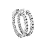 Round White Diamond Inside Out Hoop Earrings for Women (0.22 ctw Color I-J Clarity I2-I3) in 925 Sterling Silver