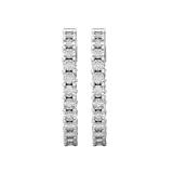 Round White Diamond Inside Out Hoop Earrings for Women (0.22 ctw Color I-J Clarity I2-I3) in 925 Sterling Silver