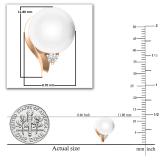 Round 8mm Cultured Freshwater Pearl & 0.04 CT White Diamond Solitaire Screwback Stud Earrings for Women in 10K Rose Gold