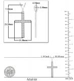 Round Diamond Milgrain Edge Cross Pendant with 18 Inch Silver Chain for Men's & Women's (Unisex) in 925 Sterling Silver  (0.26 ctw, Color I-J, Clarity I2-I3)