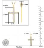Round Diamond Milgrain Edge Cross Pendant with 18 Inch Gold Chain for Men's & Women's (Unisex) in 10K Yellow Gold (0.26 ctw, Color I-J, Clarity I2-I3)