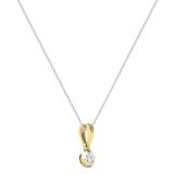 Round White Diamond Solitaire Bezel Set Dainty Pendant Necklace for Women 1/6 CT (0.17 ctw, Color I-J, Clarity I2-I3) in 10K Yellow Gold