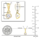 Round White Diamond Solitaire Bezel Set Dainty Pendant Necklace for Women 1/6 CT (0.17 ctw, Color I-J, Clarity I2-I3) in 10K Yellow Gold