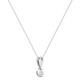 Round White Diamond Solitaire Bezel Set Dainty Pendant Necklace for Women 1/6 CT (0.17 ctw, Color I-J, Clarity I1-I2) in 14K White Gold