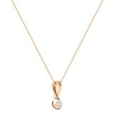 Round White Diamond Solitaire Bezel Set Dainty Pendant Necklace for Women 1/6 CT (0.17 ctw, Color I-J, Clarity I1-I2) in 18K Rose Gold