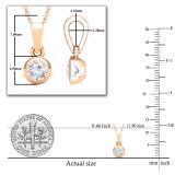 Round White Diamond Solitaire Bezel Set Dainty Pendant Necklace for Women 1/6 CT (0.17 ctw, Color I-J, Clarity I1-I2) in 18K Rose Gold