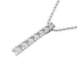 0.10 Carat (ctw) Round White Diamond 7 Stone Illusion Set Life Journey Pendant with 18 inch Silver Chain for Women in 925 Sterling Silver