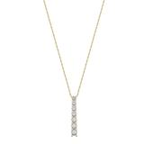0.10 Carat (ctw) Round White Diamond 7 Stone Illusion Set Life Journey Pendant with 18 inch Gold Chain for Women in 14K Yellow Gold