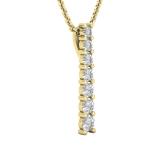 0.10 Carat (ctw) Round White Diamond 7 Stone Illusion Set Life Journey Pendant with 18 inch Gold Chain for Women in 14K Yellow Gold