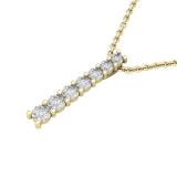 0.10 Carat (ctw) Round White Diamond 7 Stone Illusion Set Life Journey Pendant with 18 inch Gold Chain for Women in 14K Yellow Gold