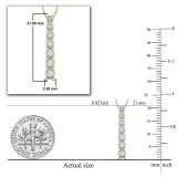 0.10 Carat (ctw) Round White Diamond 7 Stone Illusion Set Life Journey Pendant with 18 inch Gold Chain for Women in 14K Yellow Gold