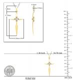 Round White Diamond Solitaire Accent Cross Pendant with 18 inch Silver Chain for Women (0.11 ctw, Color I-J, Clarity I1-I2) in 18K Yellow Gold